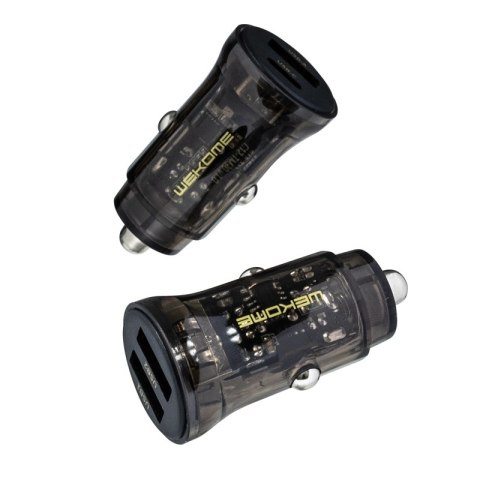 WEKOME WP-C40 Vanguard Series - Ładowarka samochodowa 2 x USB-A Fast Charging 15W (Czarny / Przezroczysty)