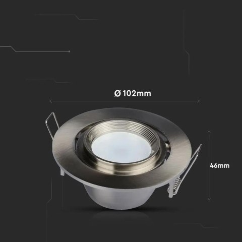 Oczko V-TAC GU10 ruchome uchylna ślimak satyna VT-700S