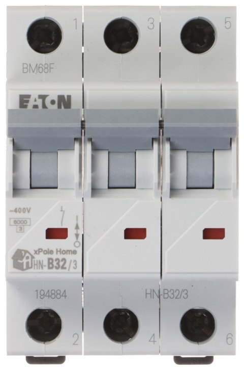 WYŁĄCZNIK NADPRĄDOWY HN-B32/3 TRÓJFAZOWY 32 A TYP B EATON