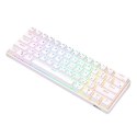 Klawiatura mechaniczna Royal Kludge RK61 RGB, brown switch (biała) (QWERTY)