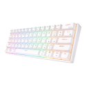 Klawiatura mechaniczna Royal Kludge RK61 RGB, brown switch (biała) (QWERTY)
