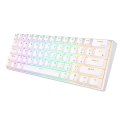 Klawiatura mechaniczna Royal Kludge RK61 RGB, brown switch (biała) (QWERTY)