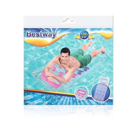 Dmuchany Materac plażowy Biały 188x71cm BESTWAY + Przezroczyste Okienko