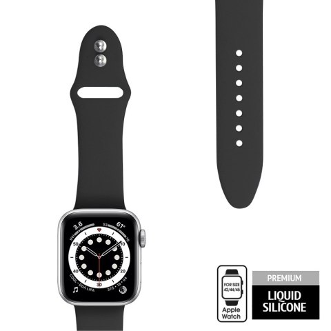 Crong Liquid - Pasek do Apple Watch 44/45/46/49 mm (czarny)