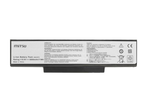 Bateria Mitsu do Asus K72, K73, N73, X77 (6600mAh)