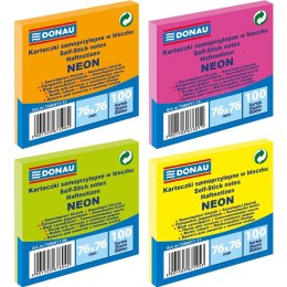 Karteczki Donau 76x76mm neon pomarańczowe (100)