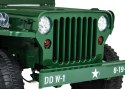 Autko Wojskowe Retro dla 3 dzieci Zielony Jeep Willys