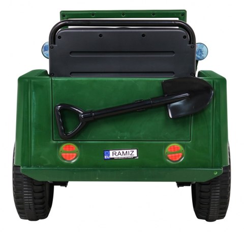 Autko Wojskowe Retro dla dzieci Zielony + Napęd 4x4 + Pilot + 2 Bagażniki