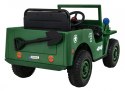 Autko Wojskowe Retro dla dzieci Zielony + Napęd 4x4 + Pilot + 2 Bagażniki