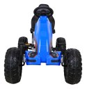 Duży Gokart Strong na pedały dla dzieci Niebieski + Obciążenie 100 kg + Koła EVA + Hamulec ręczny + Sportowy fotel