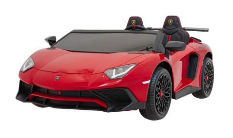 Auto Lamborghini Aventador SV na akumulator dla 2 dzieci Czerwony + Pilot 2,4 GHz + Pianka EVA + Audio LED