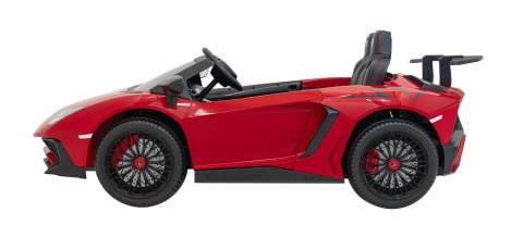 Auto Lamborghini Aventador SV na akumulator dla 2 dzieci Czerwony + Pilot 2,4 GHz + Pianka EVA + Audio LED