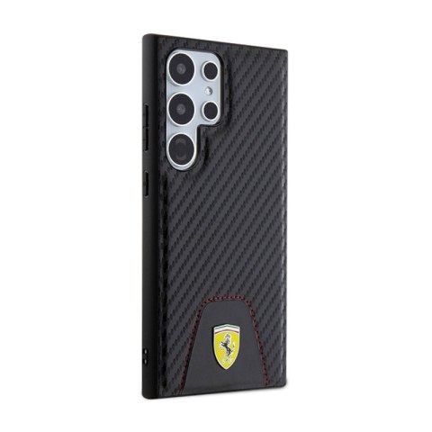Ferrari Carbon Stitched Bottom - Etui Samsung Galaxy S24 Ultra (czarny)
