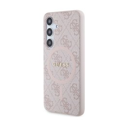 Guess 4G Collection Leather Metal Logo MagSafe - Etui Samsung Galaxy S24 (różowy)