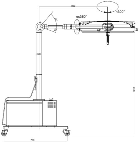 FAMED IGNIS 160F Lampa operacyjna statywowa, natężenie 160 000 lx