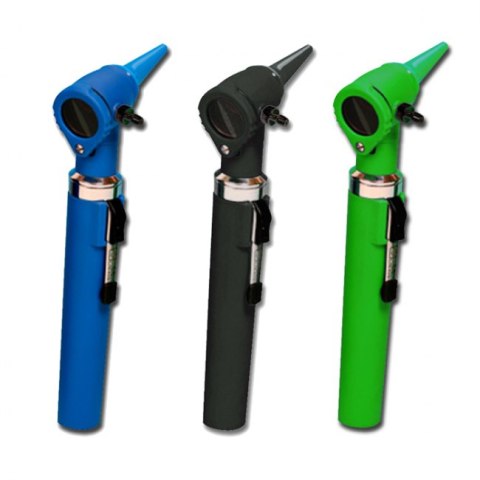 GIMA GIMALUX ZIELONY Otoskop, światłowodowy, halogenowy, z lupą i wziernikami