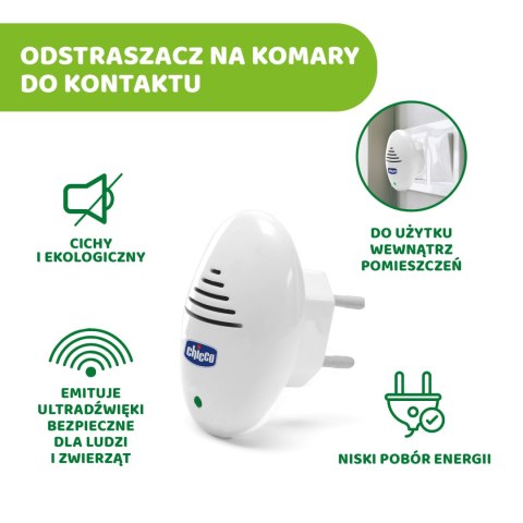 CHICCO NATURALZ 0M+ Ultradźwiękowy odstraszacz komarów, cichy, bezpieczny,