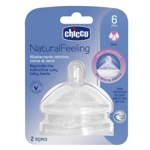 CHICCO NATURALFEELING 6M+ SZYBKI Smoczek antykolkowy, silikonowy