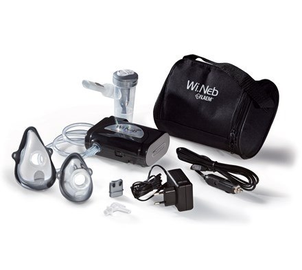 FLAEM Wi.Neb GO Przenośny inhalator pneumatyczno-tłokowy z akumulatorem, certyfikowany