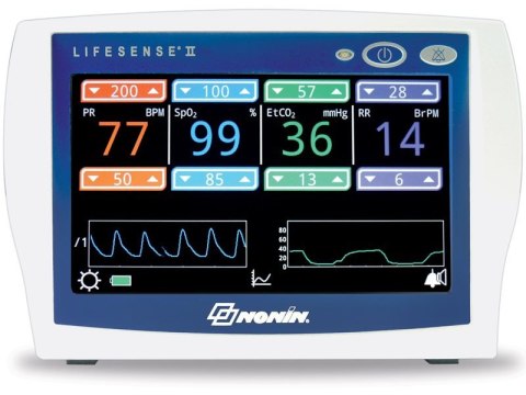 NONIN LIFESENSE II Kapnograf z pulsoksymetrem, przenośny monitor EtCO2 i SpO2