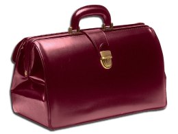 GIMA SUPERTEXAS BORDO Torba lekarska ze skóry, oksydowane zamki, 42×20×23 cm