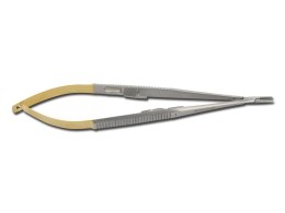 GIMA CASTROVIEJO DO IGIEŁ 18 cm Narzędzia medyczne proste z szorstką końcówką, złote