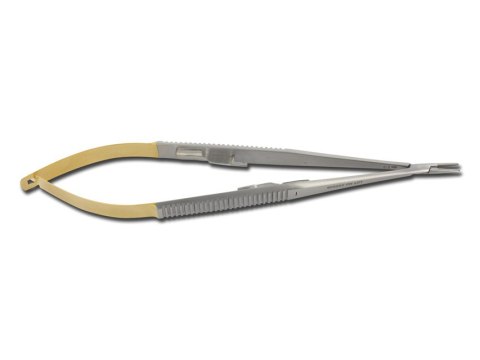 GIMA CASTROVIEJO DO IGIEŁ 18 cm Narzędzia medyczne proste z szorstką końcówką, złote