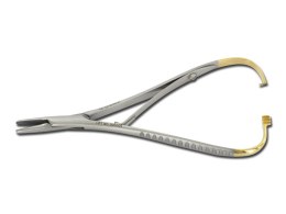 GIMA MATHIEU 14 cm Narzędzie do trzymania igieł z szorstką końcówką, złote