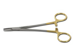 GIMA MAYO 18 cm Szczypce chirurgiczne do trzymania igieł z szorstką końcówką, złote