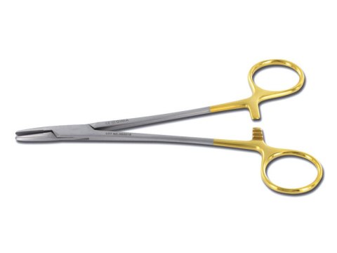 GIMA MAYO 26 cm Szczypce chirurgiczne do trzymania igieł z szorstką końcówką, złote