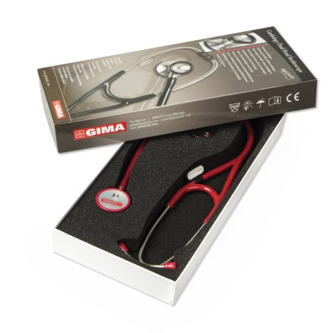 GIMA CLASSIC Y BURGUNDY Stetoskop kardiologiczny Classic Y, głowica stalowa, PVC