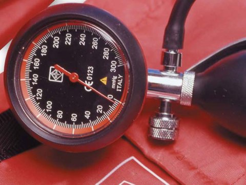 GIMA LONDON CZERWONY Ciśnieniomierz zegarowy, z ABS i zaworem