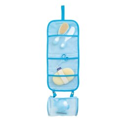 CHICCO 0M+ Zestaw kąpielowy w etui, niebieski, szczotka, gąbka, termometr