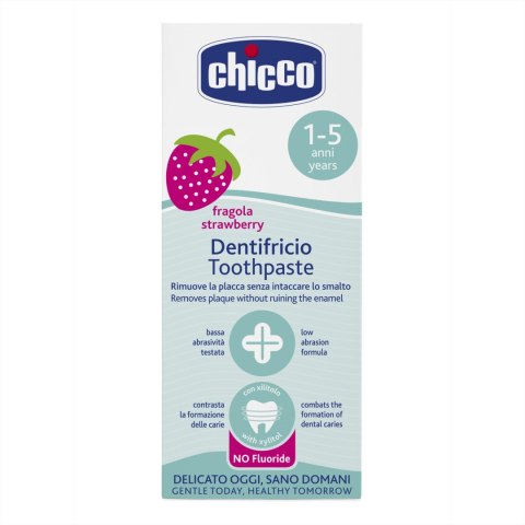 CHICCO 12M+ Pasta do zębów bez fluoru, truskawkowa, dla dzieci