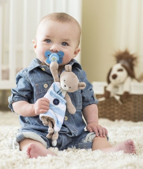 CHICCO POCKET FRIEND 0M+ Maskotka do smoczka, różowa, z kieszonką na rzep