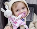 CHICCO POCKET FRIEND 0M+ Maskotka do smoczka, różowa, z kieszonką na rzep