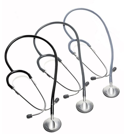 RIESTER ANESTOPHON CZARNY Stetoskop z płaską aluminiową głowicą, PVC, 300 Hz
