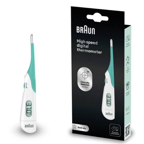 BRAUN PRT1000 Termometr piórkowy elektroniczny z elastyczną końcówką, pomiar w 10 s