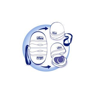 CHICCO Etui podwójne do smoczka, niebieskie