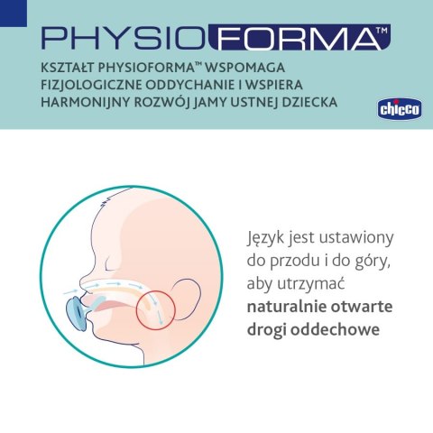 CHICCO PHYSIO COMFORT 0M+ RÓŻOWY Smoczek uspokajający silikonowy, 1 szt.
