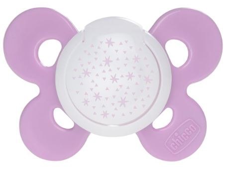 CHICCO PHYSIO COMFORT 16M+ Smoczek uspokajający, silikonowy, świecący, różowy