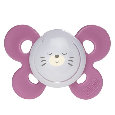 CHICCO PHYSIO COMFORT 16M+ Smoczek uspokajający, silikonowy, świecący, różowy