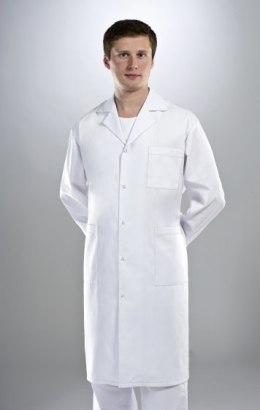 STELO ROZM. 48 Fartuch medyczny długi męski, z paskiem regulacyjnym, HA72001/WHTH/48