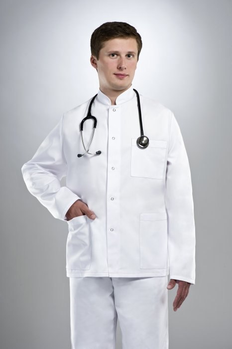 STELO ROZM. 42 Fartuch medyczny krótki ze stójką męski, HA73002/WHTH/42