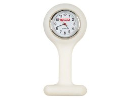 GIMA BIAŁY Zegarek pielęgniarski, silikonowy, z agrafką i skalą pulsacyjną