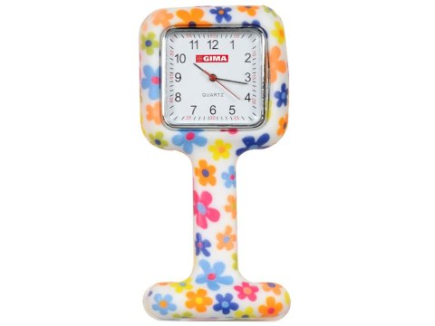 GIMA FLOWERS FANTASY Zegarek pielęgniarski silikonowy z agrafką