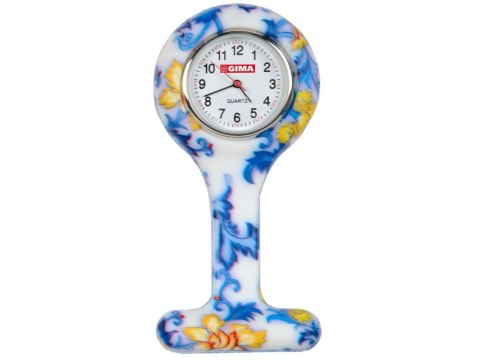 GIMA LEAVES FANTASY Zegarek pielęgniarski silikonowy, stylowy wzór