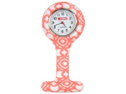 GIMA RED&WHITE FANTASY Zegarek pielęgniarski, silikonowy, z agrafką, obudowa 35 mm