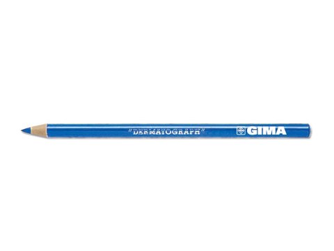 GIMA Ołówek dermograficzny niebieski, z ostrzarką, 6 szt.