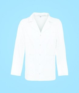 STELO ROZM. S Marynarka medyczna męska zapinana, biała, TO89010/WHTT/S